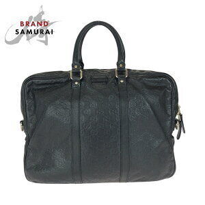 GUCCI Guccissima black leather briefcase